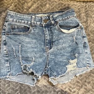 Distressed Denim Shorts